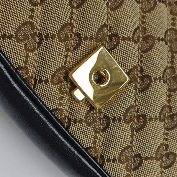 GG Marmont Small Quilted Canvas Brown