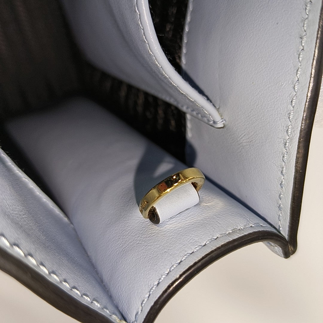 Saffiano Calfskin Tote Bag Small Blue