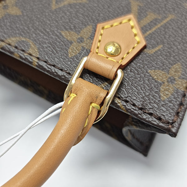 SAC PLAT Mini Monogram Coated Canvas Brown