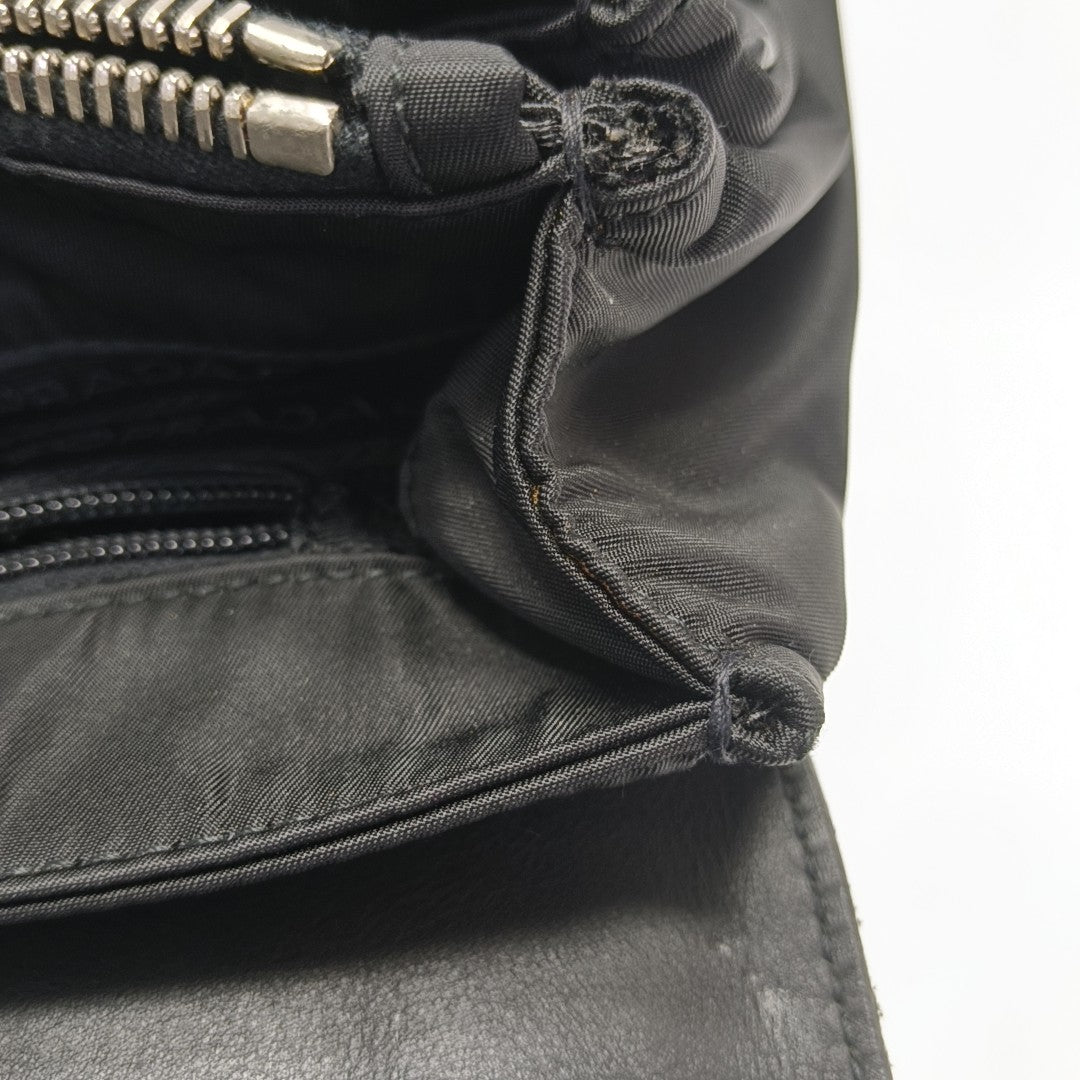 Nylon Top Handle Bag Black