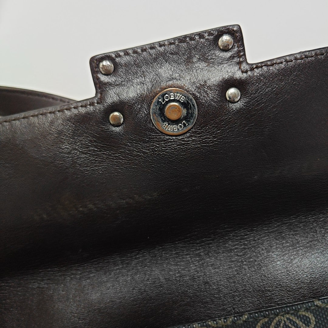 Monogram Coated Canvas Shoulder Bag Black