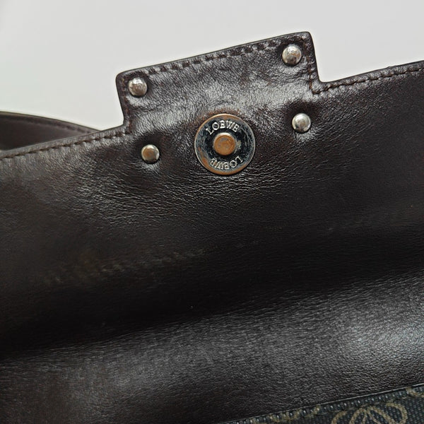 Monogram Coated Canvas Shoulder Bag Black
