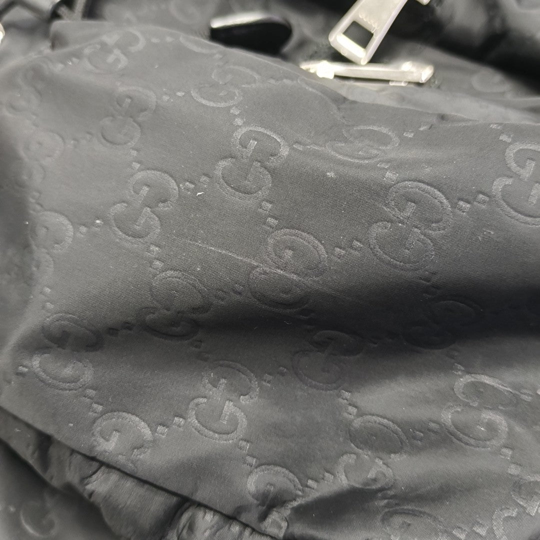 Monogram Nylon Backpack Black