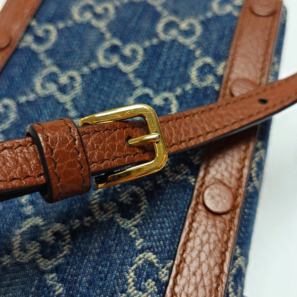 Horsebit 1955 Mini Monogram Denim Blue
