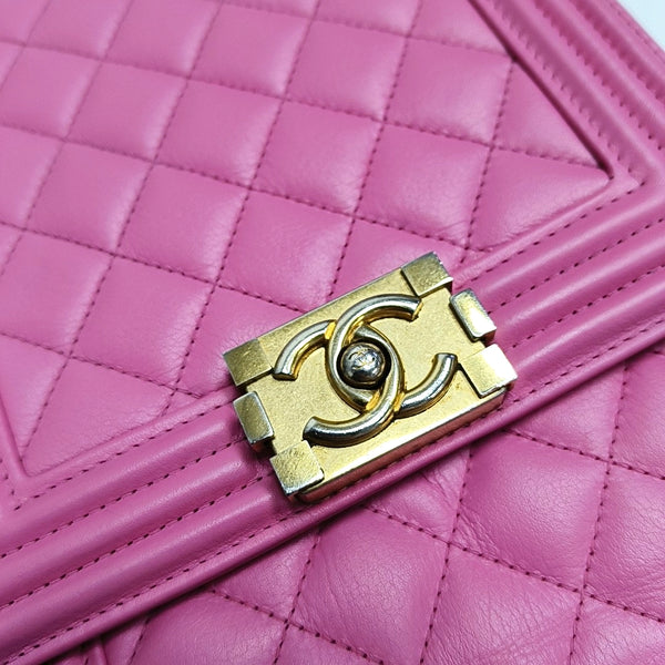 Authenticated pre-owned  BOY CHANEL Quilted Calfskin Pink - Crossbody Bag at Looply