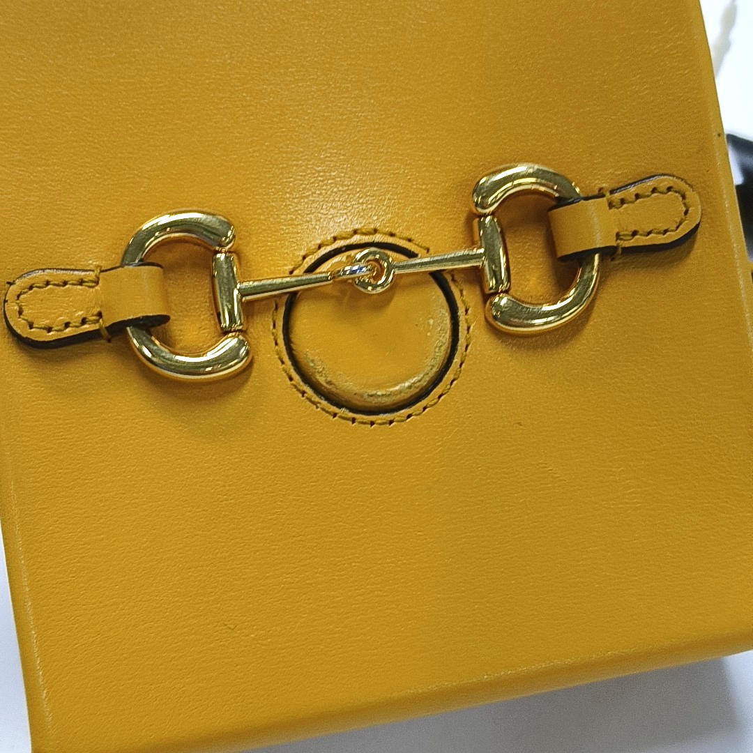 Authenticated pre-owned  Horsebit 1955 Mini Calfskin Yellow - Crossbody Bag at Looply