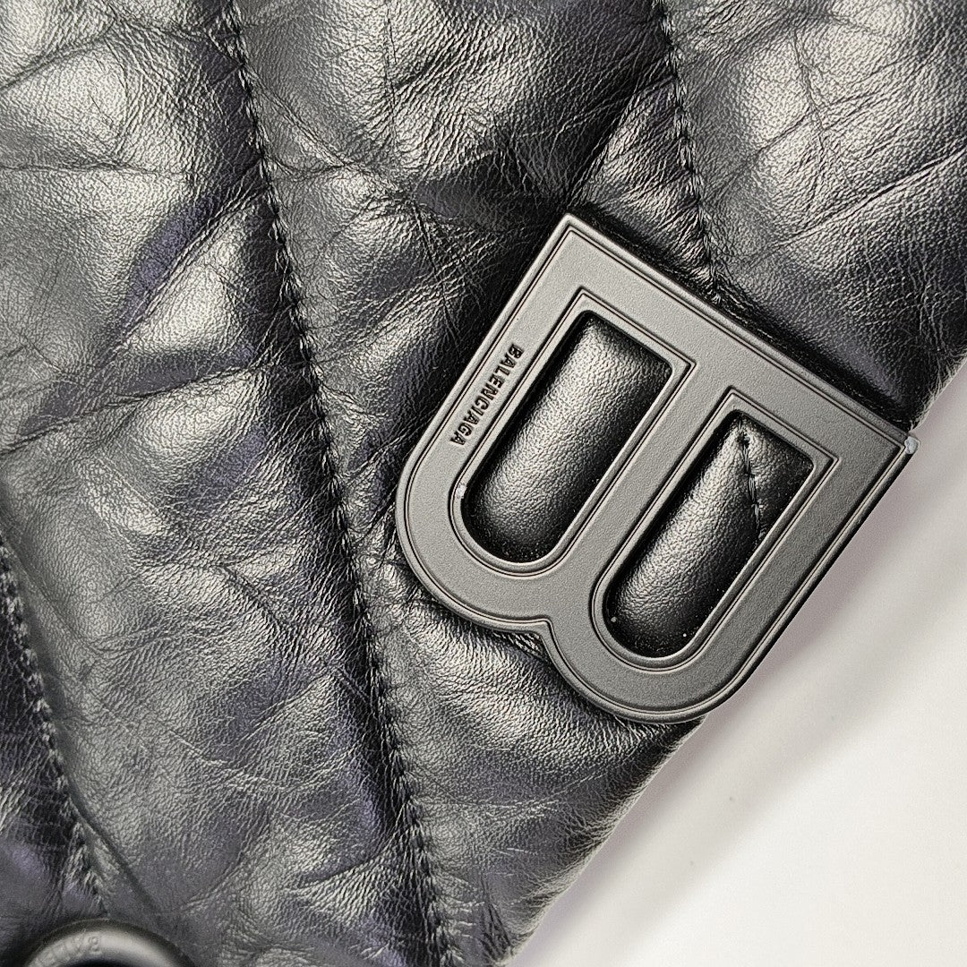 Crush Large Quilted Calfskin Black