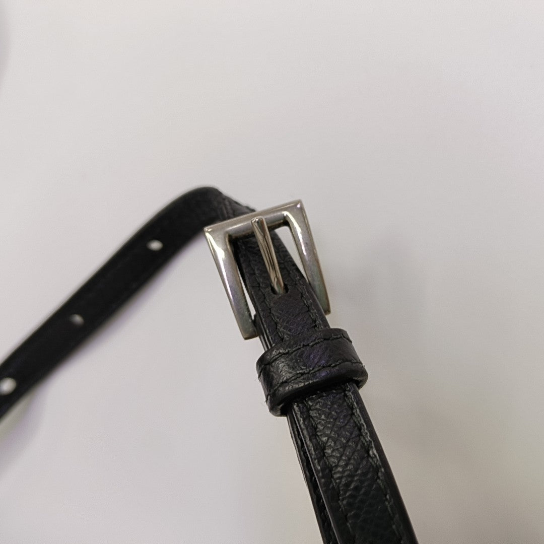 Saffiano Calfskin Shoulder Bag Black