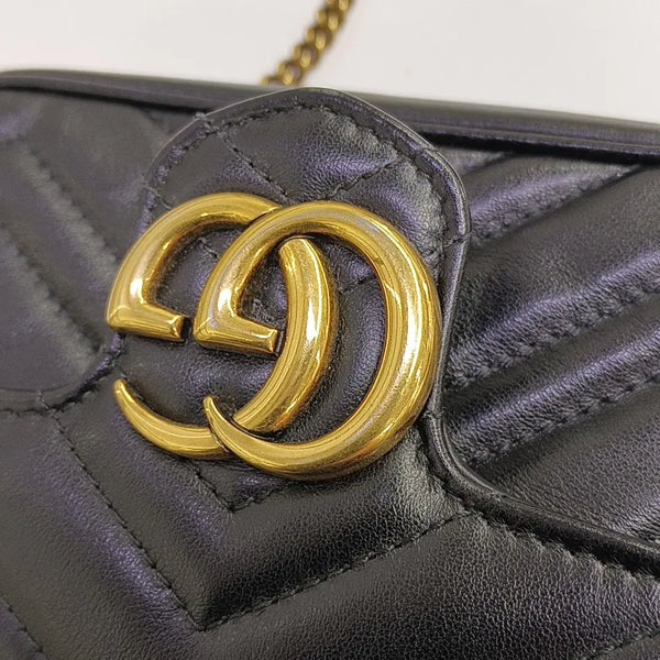 GG Marmont Mini Quilted Calfskin Black