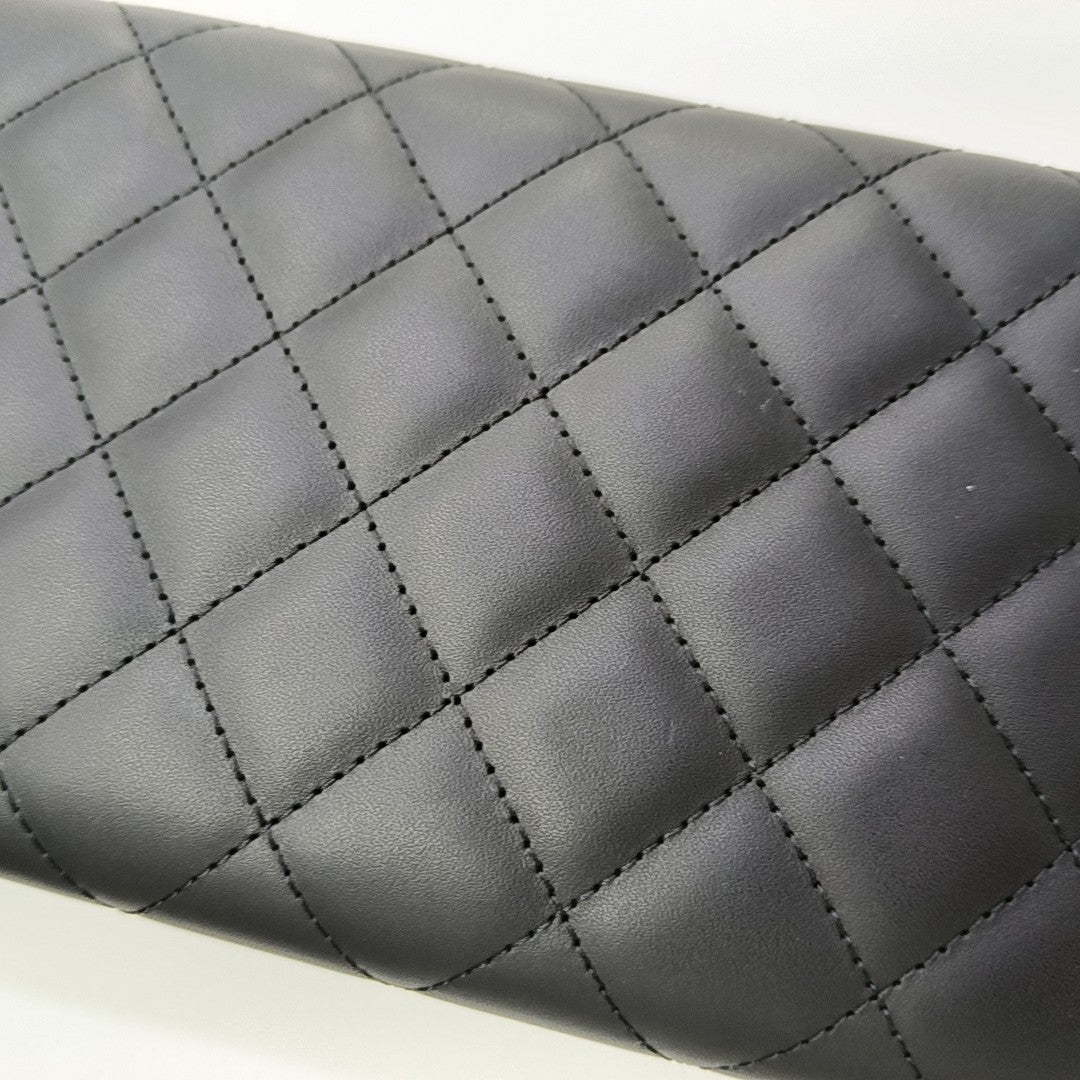 CAMBON Medium Quilted Calfskin Black Wallet