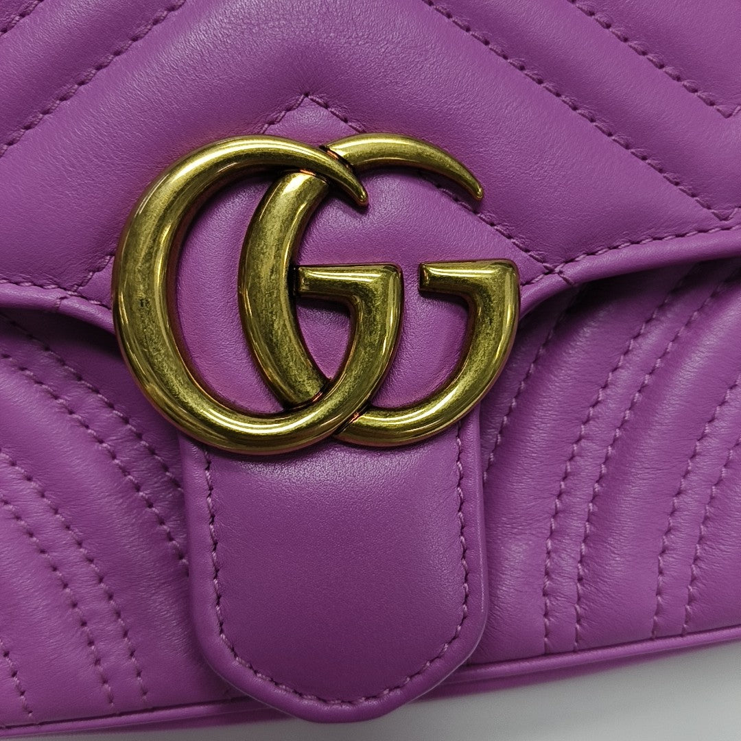 GG Marmont Small Quilted Calfskin Pink