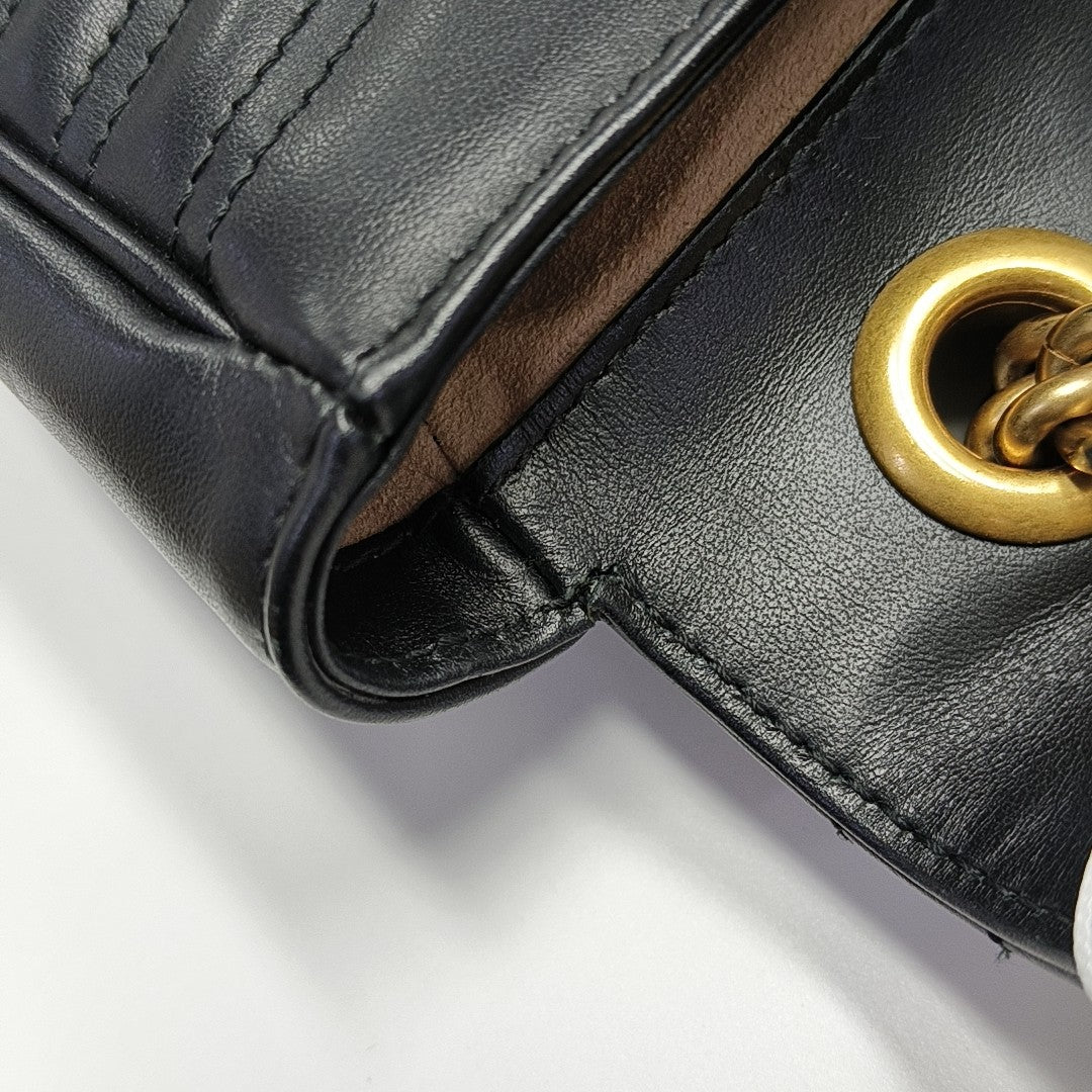 GG Marmont Small Quilted Calfskin Black