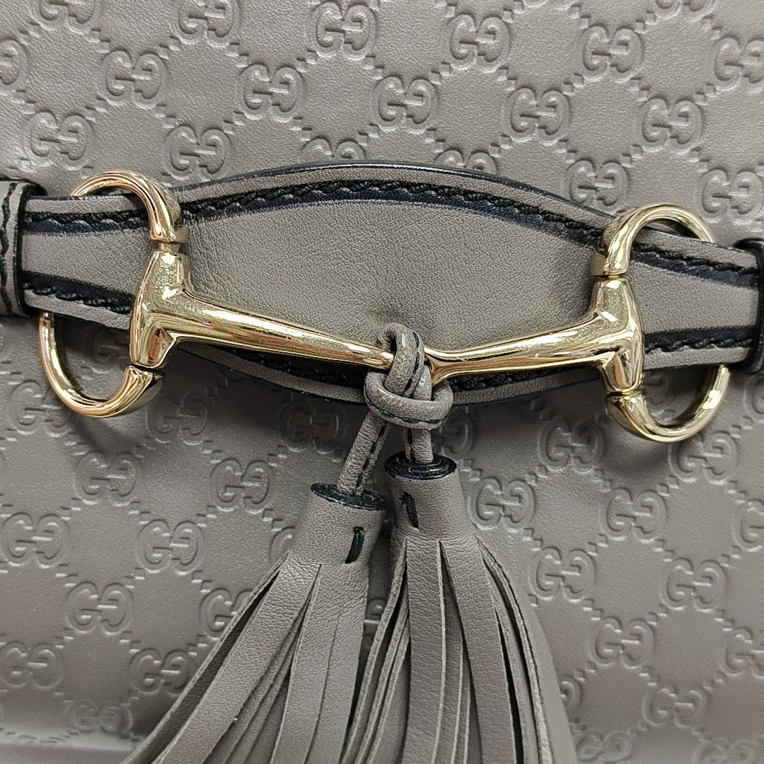 Emily Chain Monogram Calfskin Gray