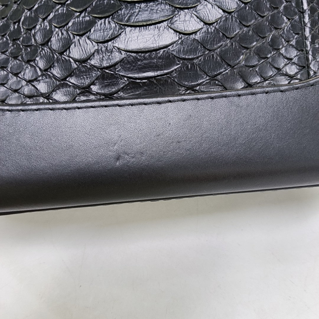 GABRIELLE Small Python Black