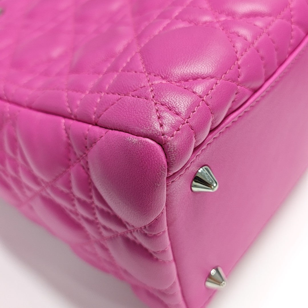 Lady Dior Medium Cannage Lambskin Red
