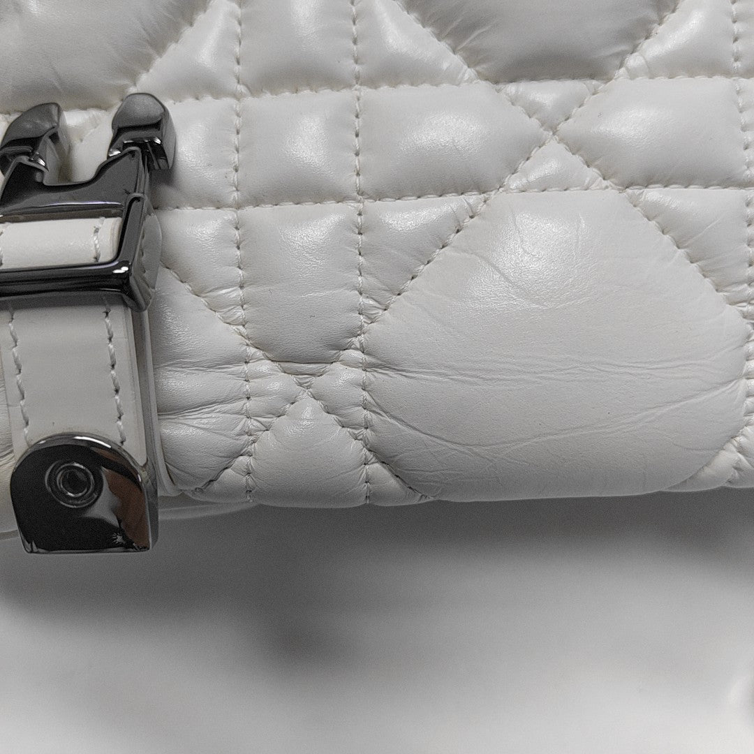 Authenticated pre-owned  Diorcamp Small Cannage Calfskin White - Shoulder Bag at Looply