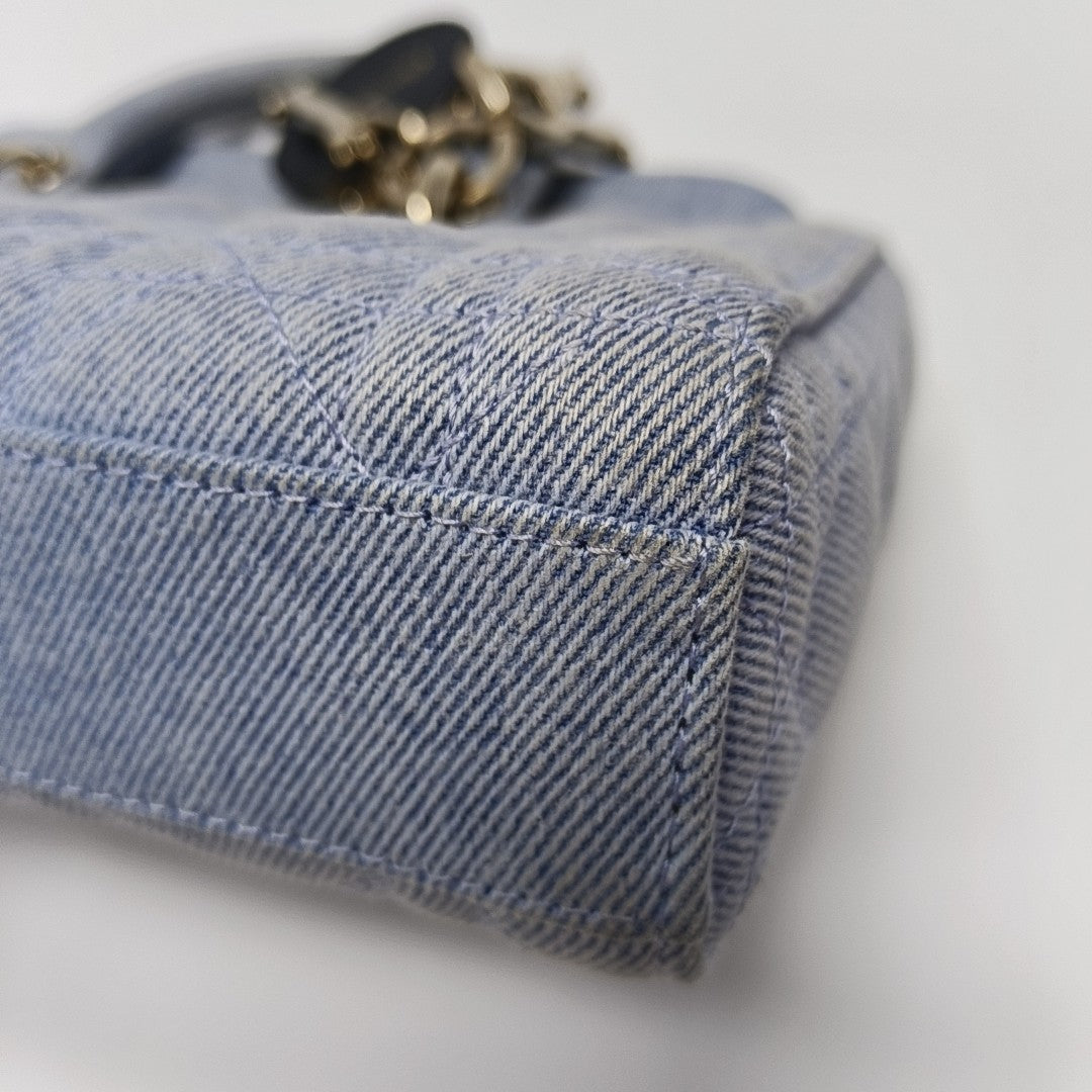Lady D-Joy mediana Cannage azul denim