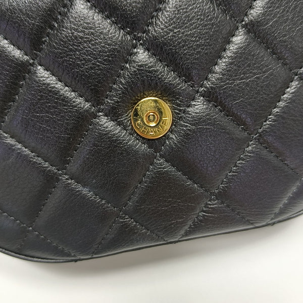 23A HOBO Quilted Calfskin Black