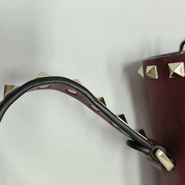 Rockstud Calfskin Red