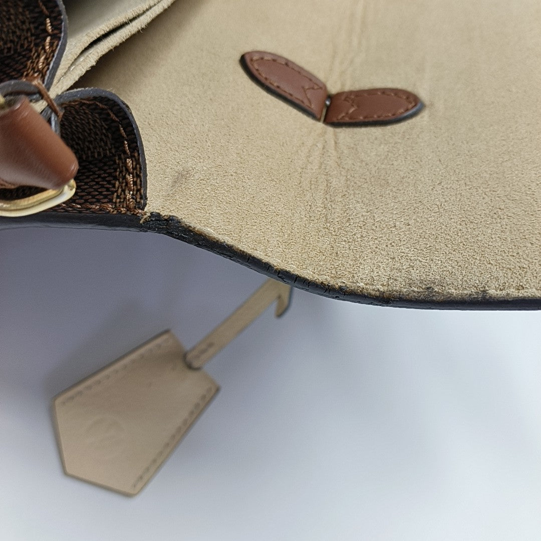 BEAUMARCHAIS Damier Ebene Coated Canvas Brown