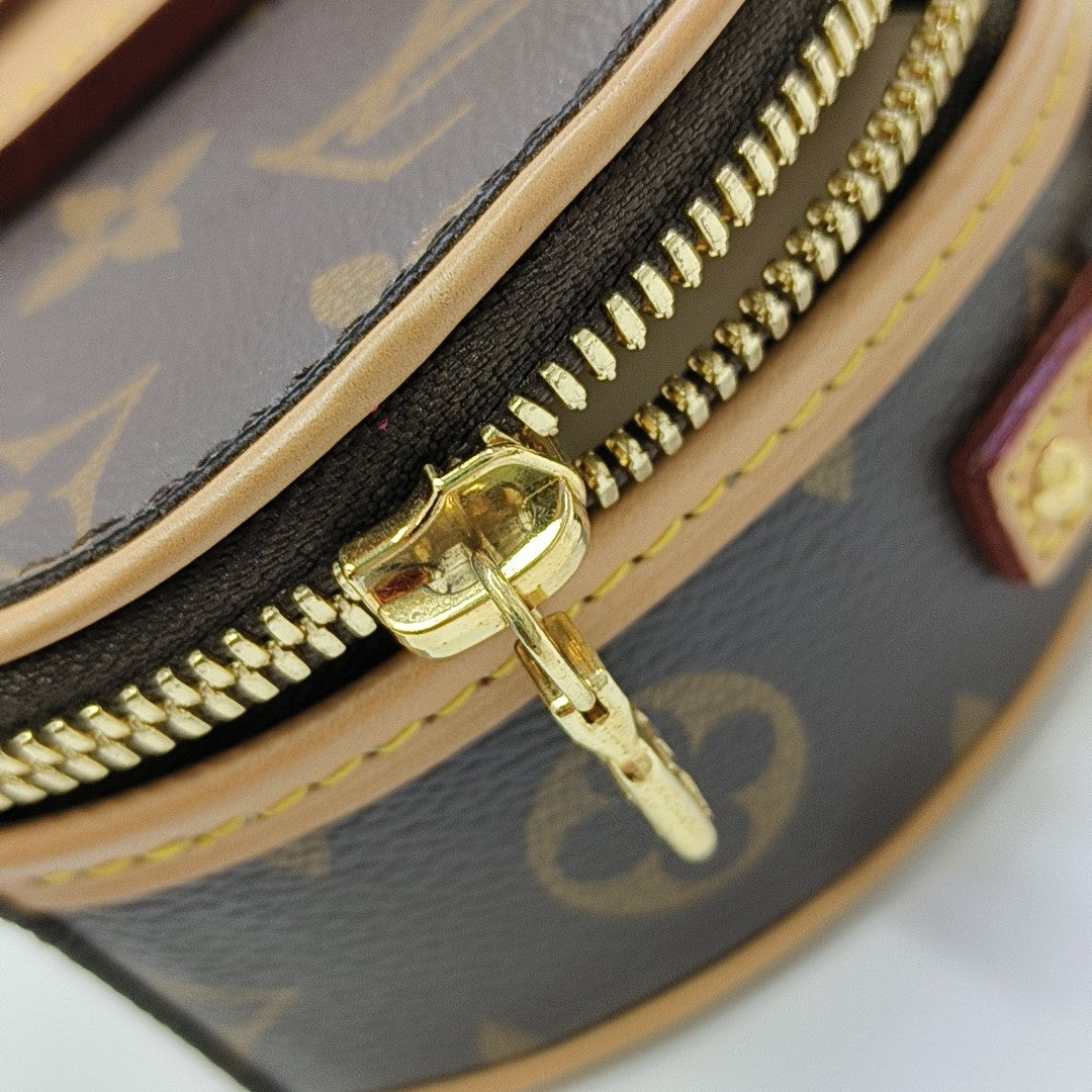 BOITE CHAPEAU Mini Monogram Coated Canvas Brown
