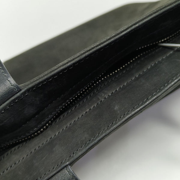 Suede Top Handle Bag Black