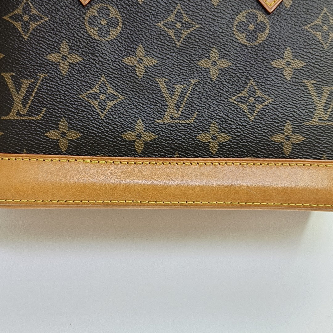 ALMA BB Monogram Coated Canvas Brown