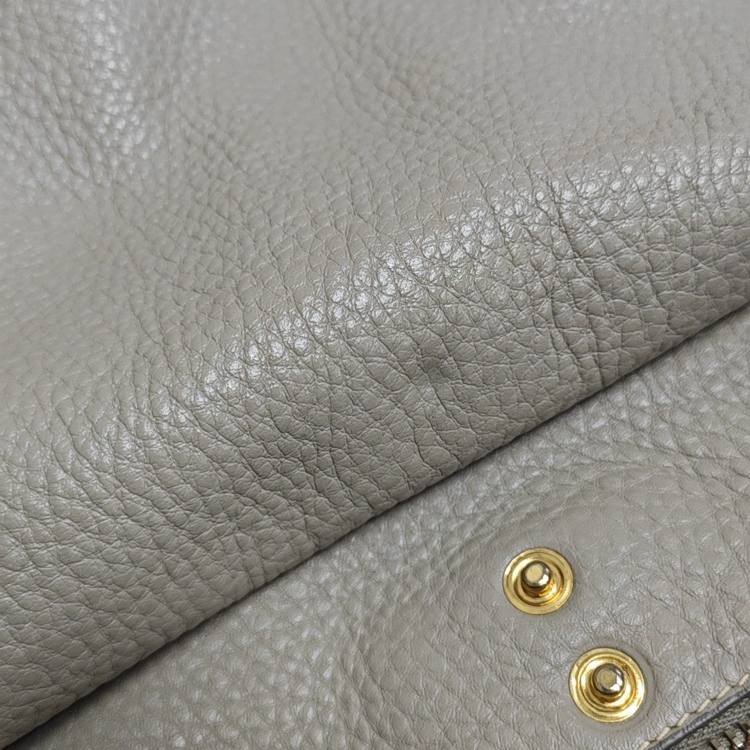 Calfskin Shoulder Bag Gray