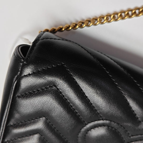 GG Marmont Mini Quilted Calfskin Black