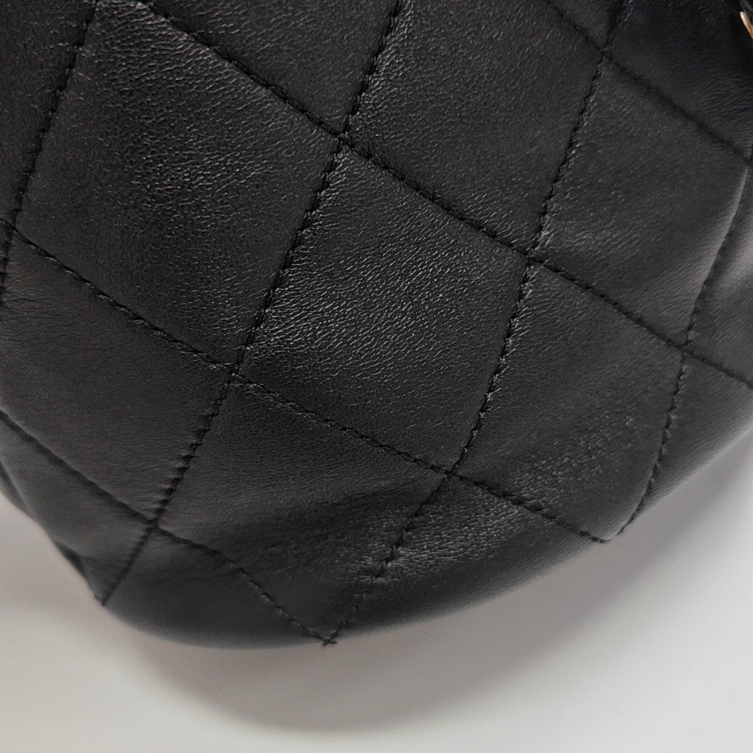 DRAWSTRING Quilted Lambskin Black