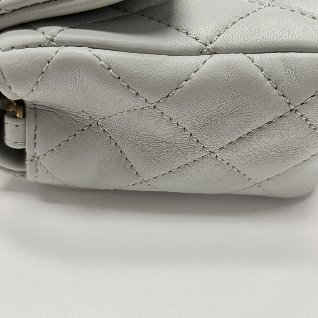 CLASSIC FLAP Mini Quilted Lambskin Gray