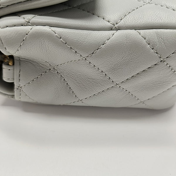 CLASSIC FLAP Mini Quilted Lambskin Gray