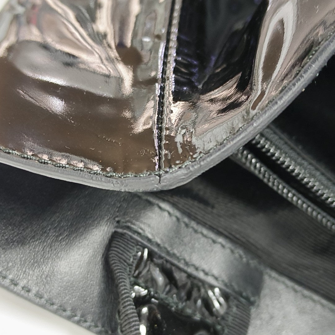 Patent Leather Tote Bag Black