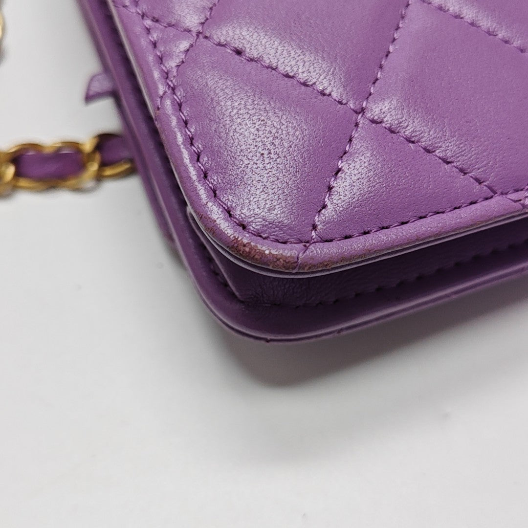 KELLY Quilted Calfskin Purple