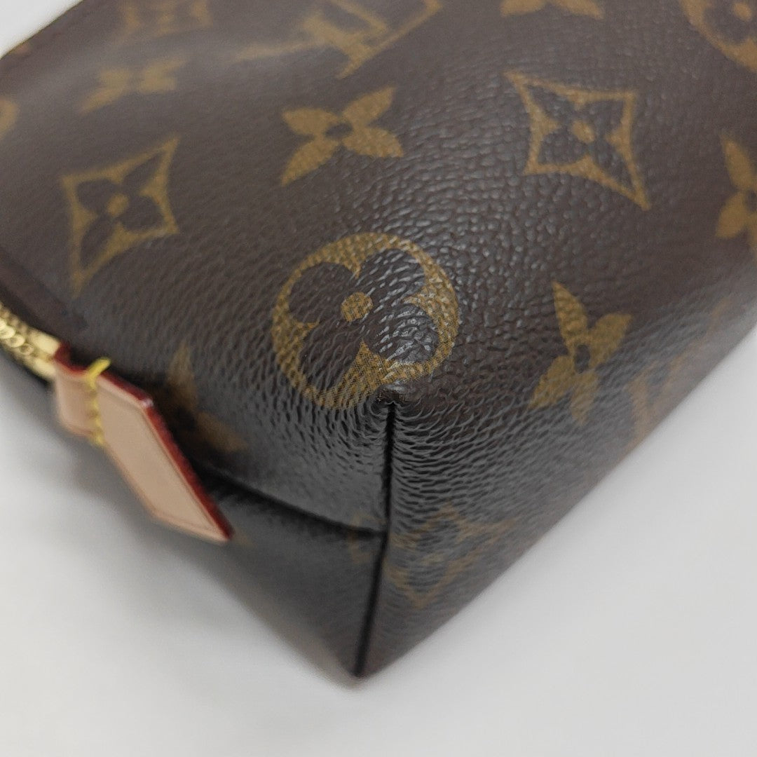 COSMETIC PM Monogram Coated Canvas Brown