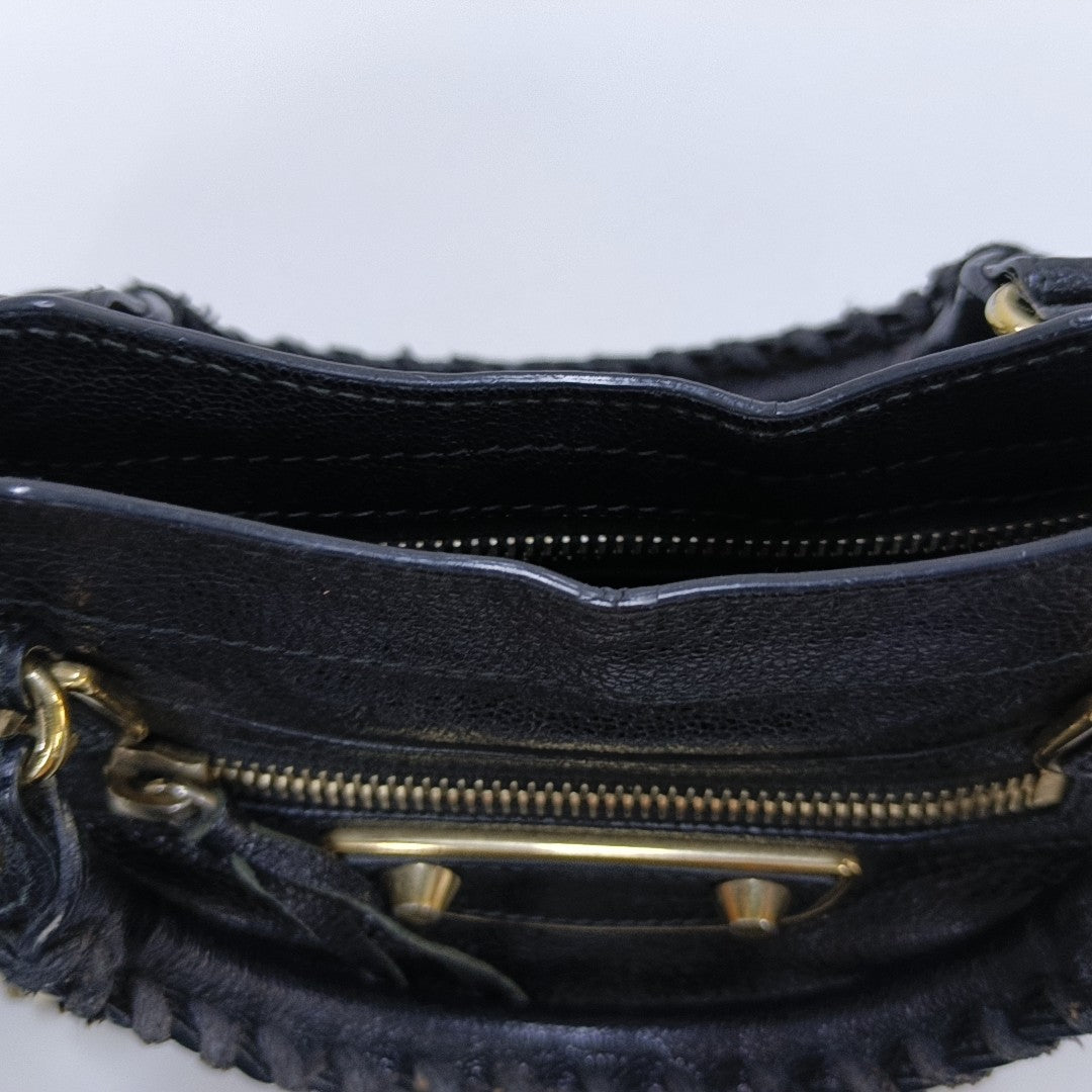 Classic Metallic Edge City Mini Lambskin Black