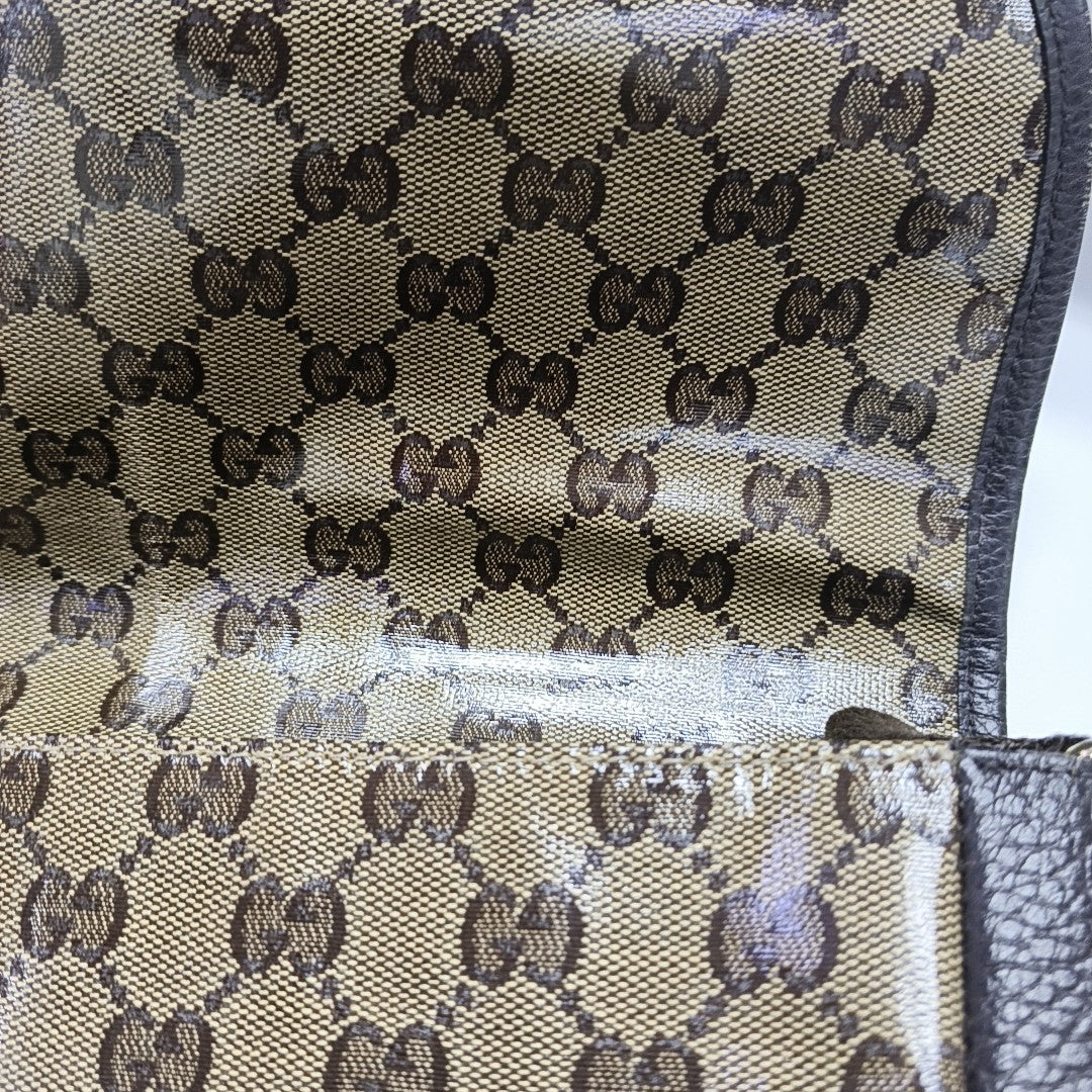 Monogram Coated Canvas Crossbody Bag Beige