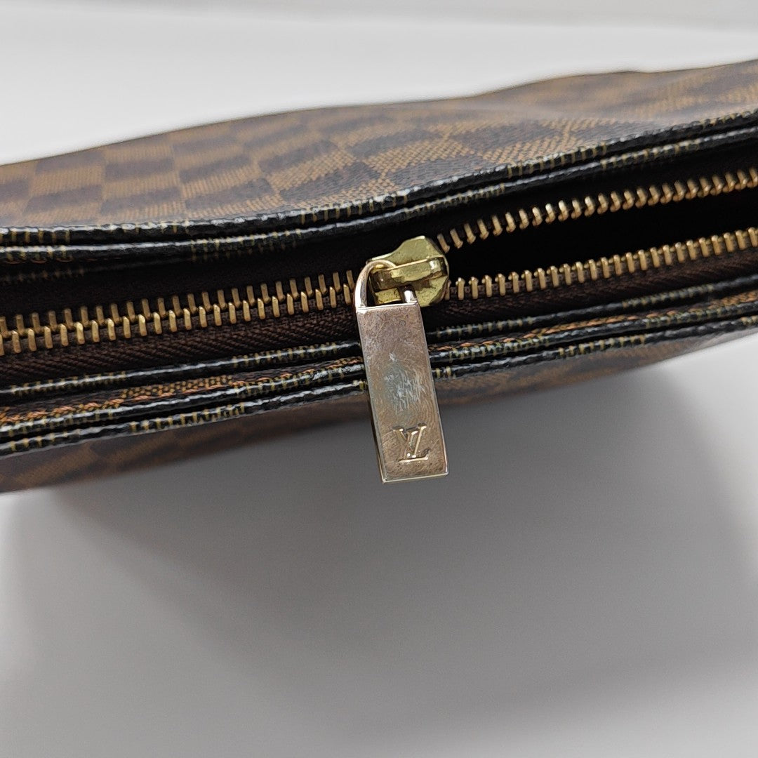 LOOPING MM Damier Ebene Coated Canvas Brown