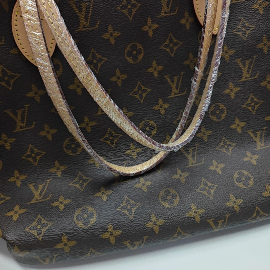 NEVERFULL MM Monogram Coated Canvas Brown