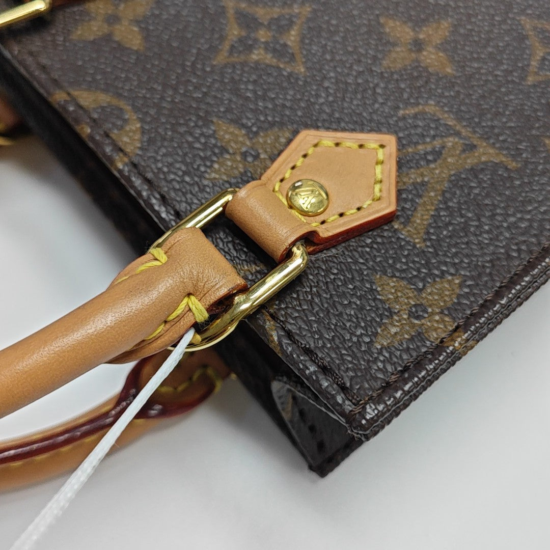 SAC PLAT Mini Monogram Coated Canvas Brown