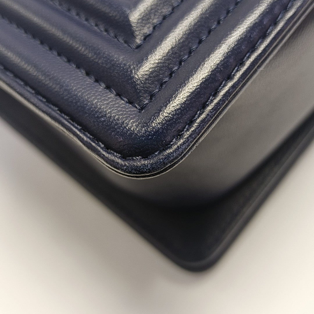 BOY CHANEL Medium Quilted Calfskin Blue