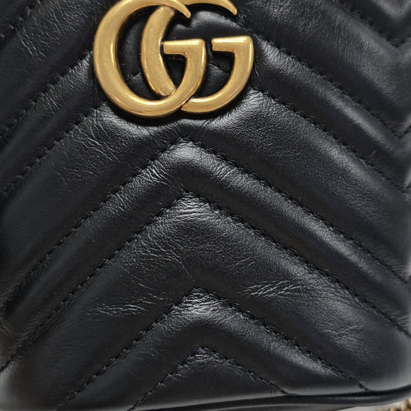 GG Marmont Mini Quilted Calfskin Black