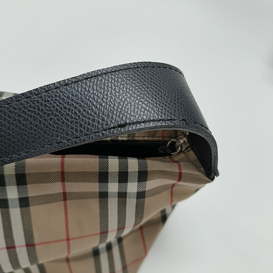 Coated Canvas Top Handle Bag Brown