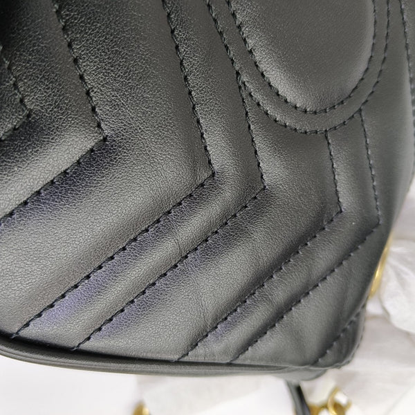 GG Marmont Small Quilted Calfskin Black