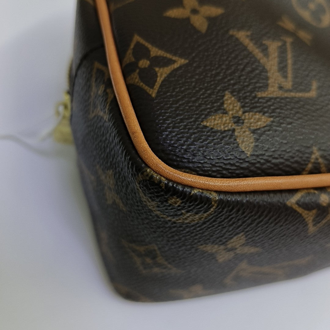Monogram Coated Canvas Clutch 25 Brown