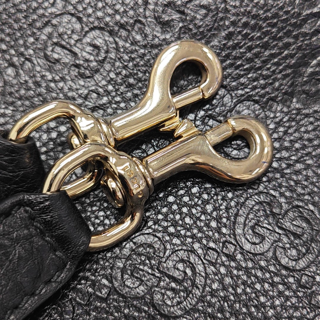 GG Emblem Monogram Calfskin Black