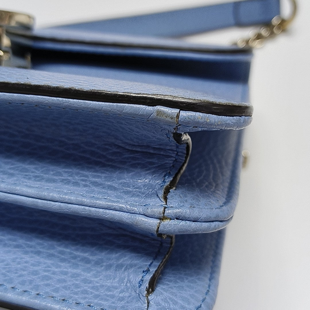 Interlocking G Small Calfskin Blue