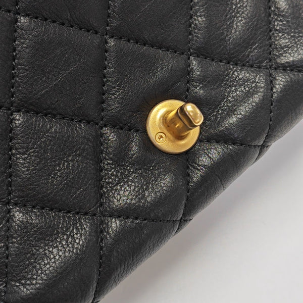 Quilted Calfskin Shoulder Bag Black
