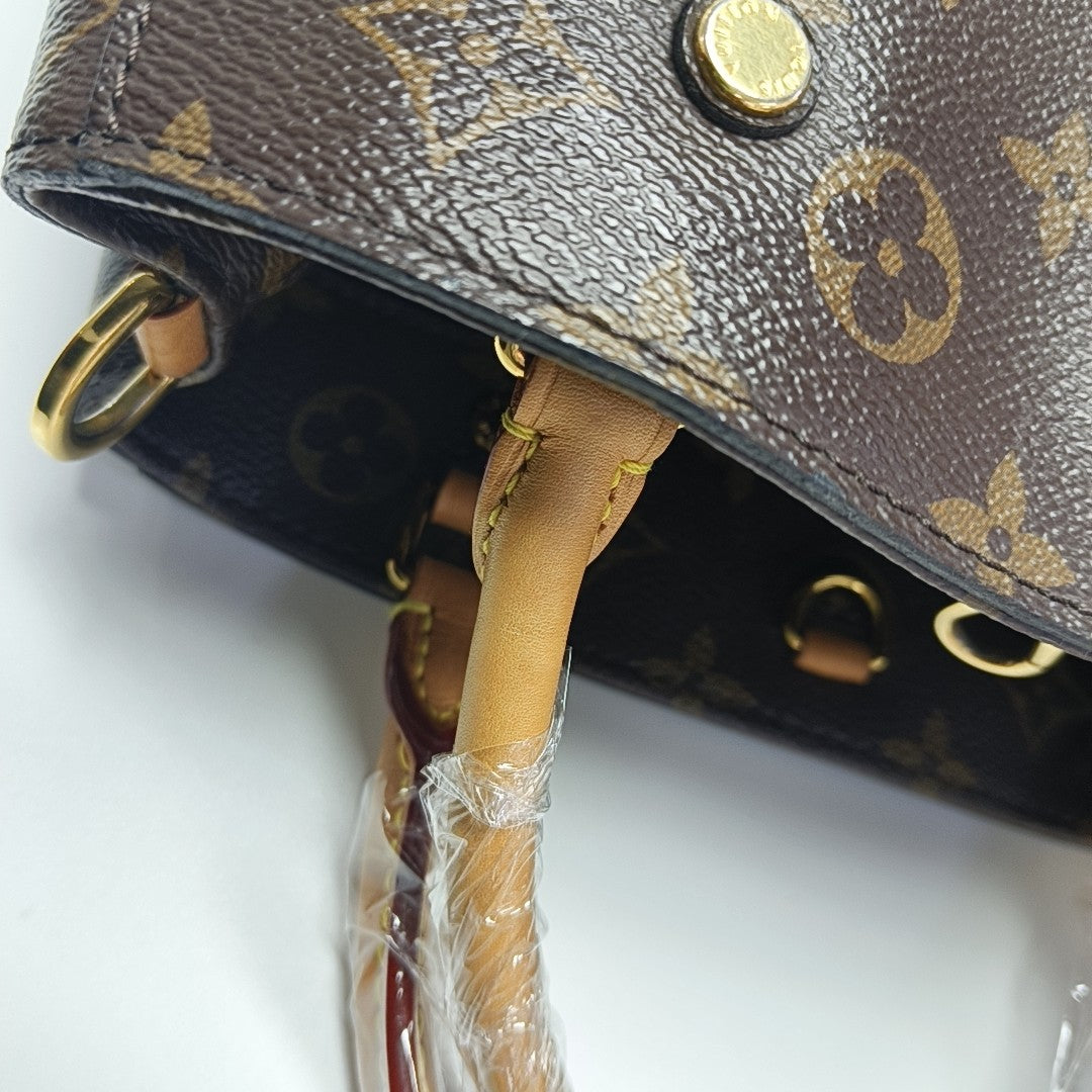MONTAIGNE BB Monogram Coated Canvas Brown