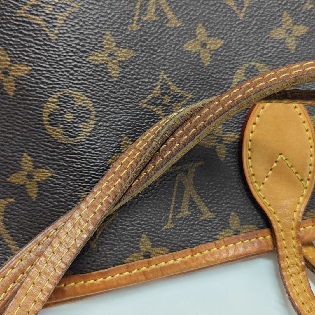 NEVERFULL MM Monogram Coated Canvas Brown